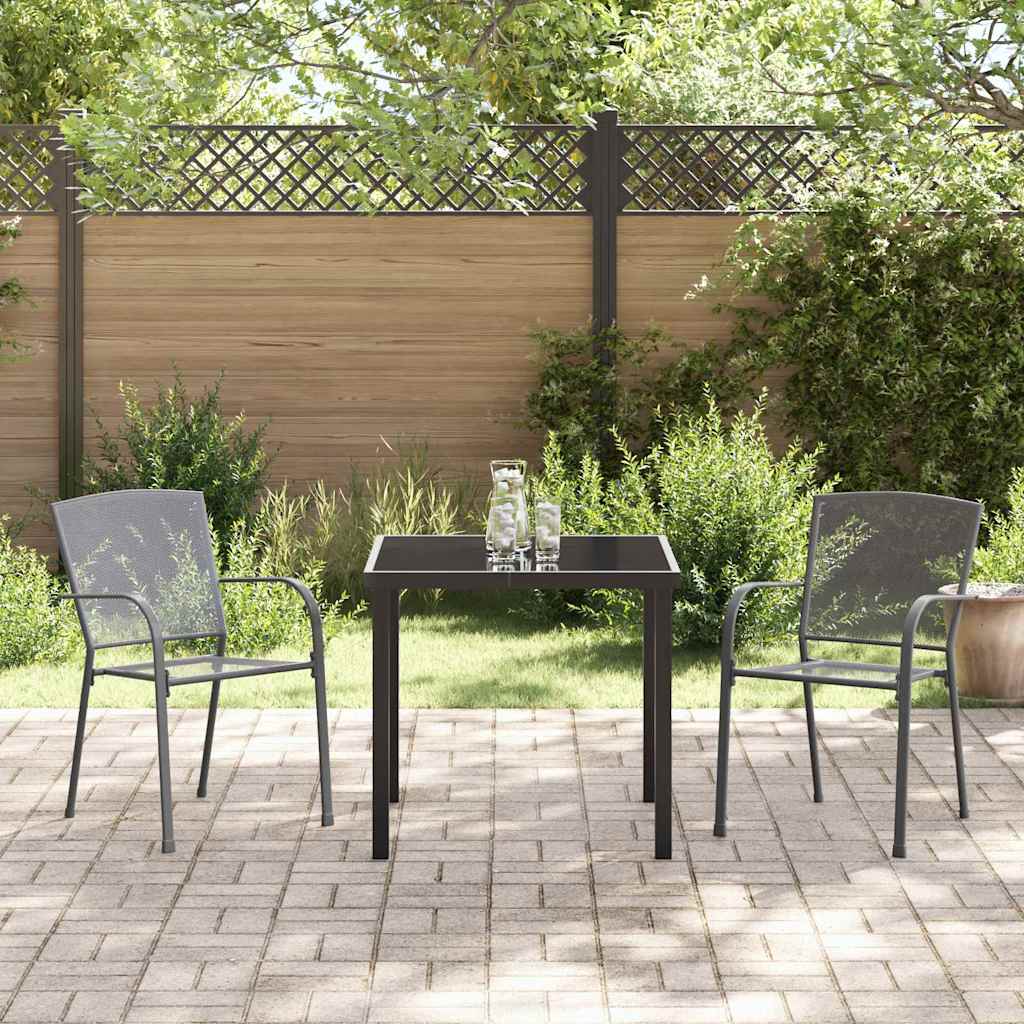 Tuin eettafelset 3 pcs Antraciet Gepoedercoat staal – afbeelding 4