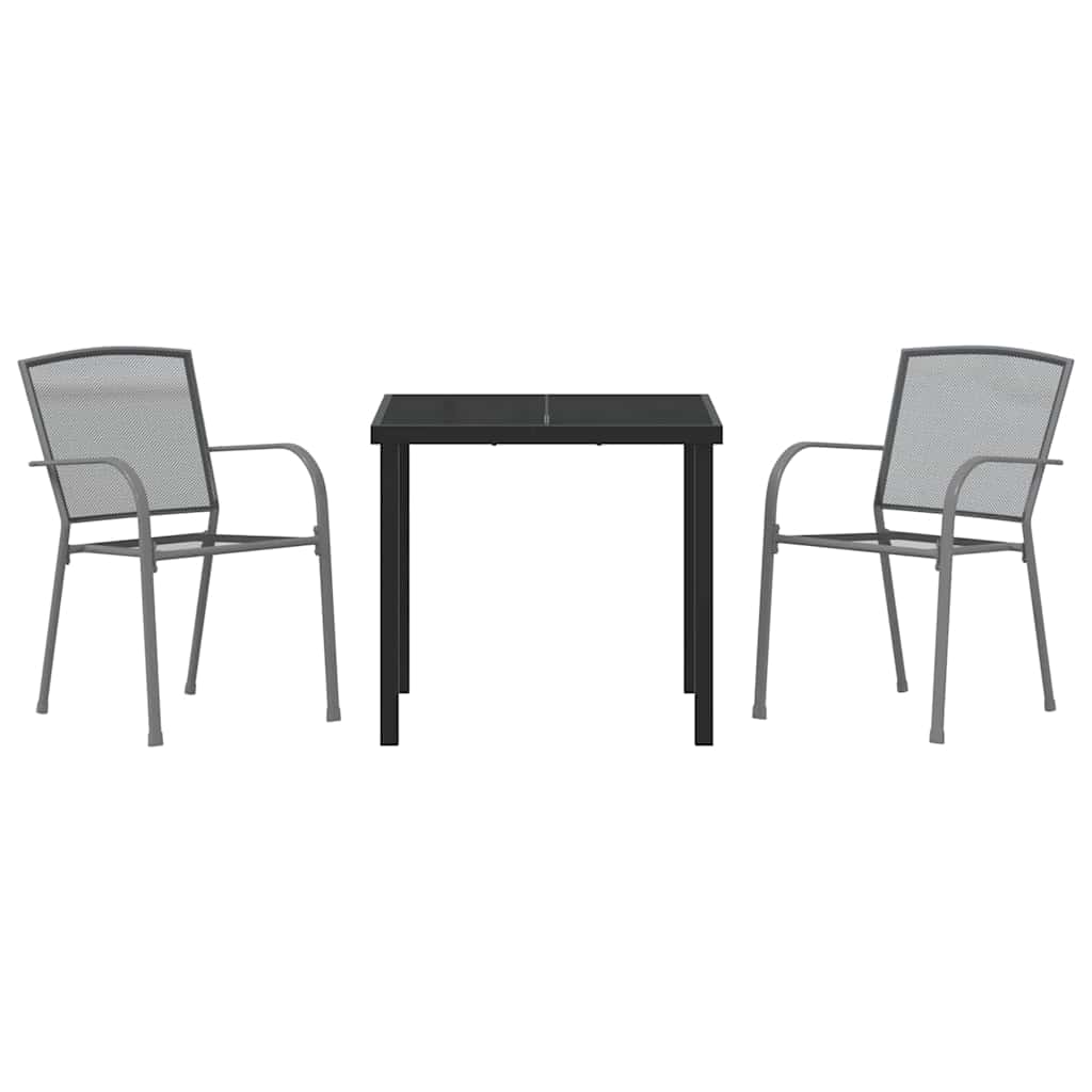 Tuin eettafelset 3 pcs Antraciet Gepoedercoat staal – afbeelding 7