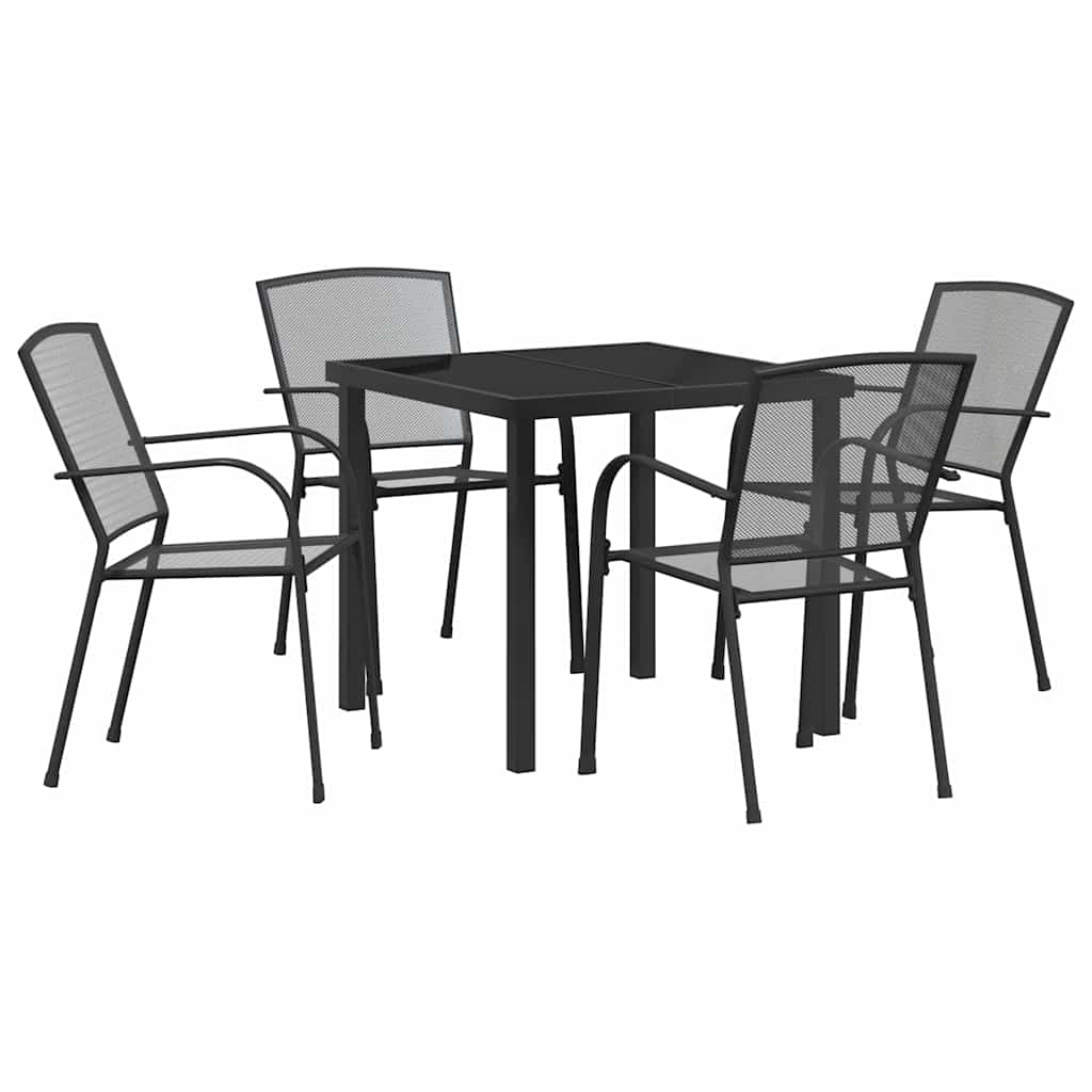 Tuin eettafelset 5 pcs Antraciet Gepoedercoat staal – afbeelding 2