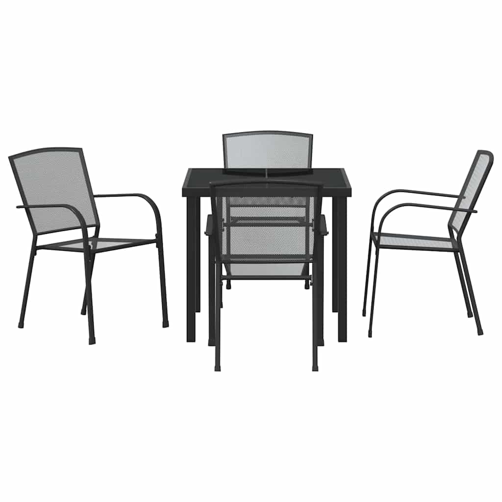 Tuin eettafelset 5 pcs Antraciet Gepoedercoat staal – afbeelding 7