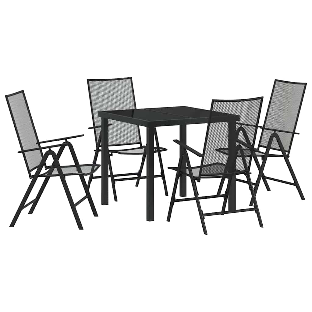 Tuin eettafelset 5 pcs Antraciet Gepoedercoat staal – afbeelding 2