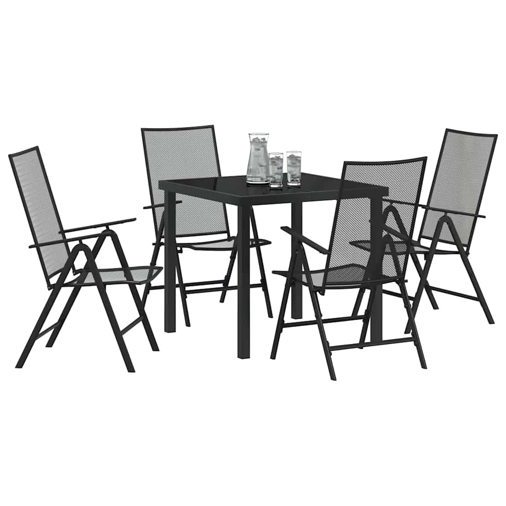 Tuin eettafelset 5 pcs Antraciet Gepoedercoat staal – afbeelding 3