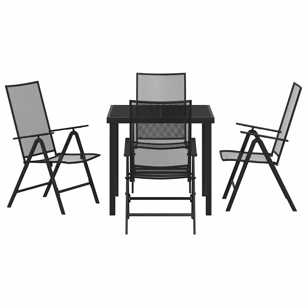 Tuin eettafelset 5 pcs Antraciet Gepoedercoat staal – afbeelding 7