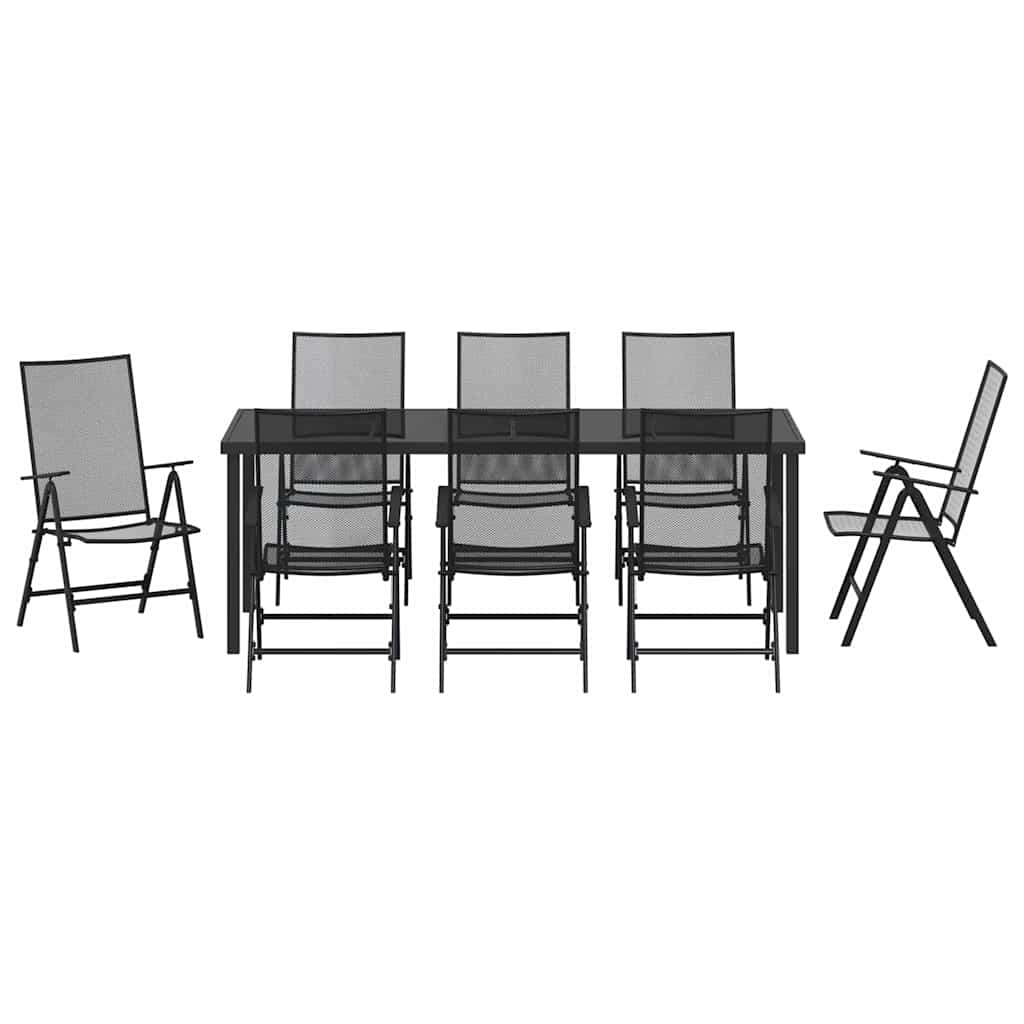 Tuin eettafelset 9 pcs Antraciet Gepoedercoat staal – afbeelding 7