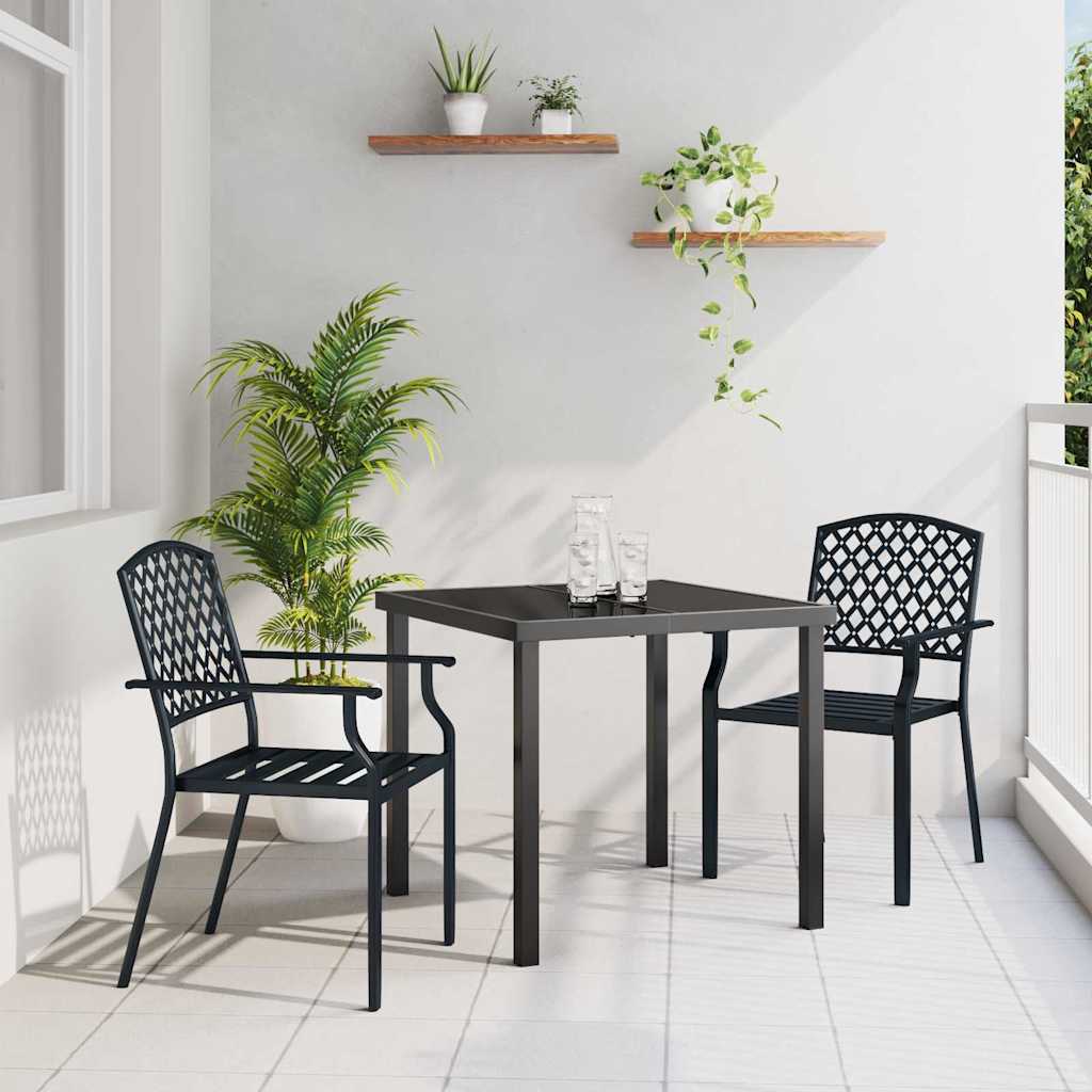 Tuin eettafelset 3 pcs Antraciet Gepoedercoat staal – afbeelding 1