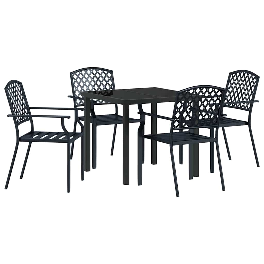 Tuin eettafelset 5 pcs Antraciet Gepoedercoat staal – afbeelding 2