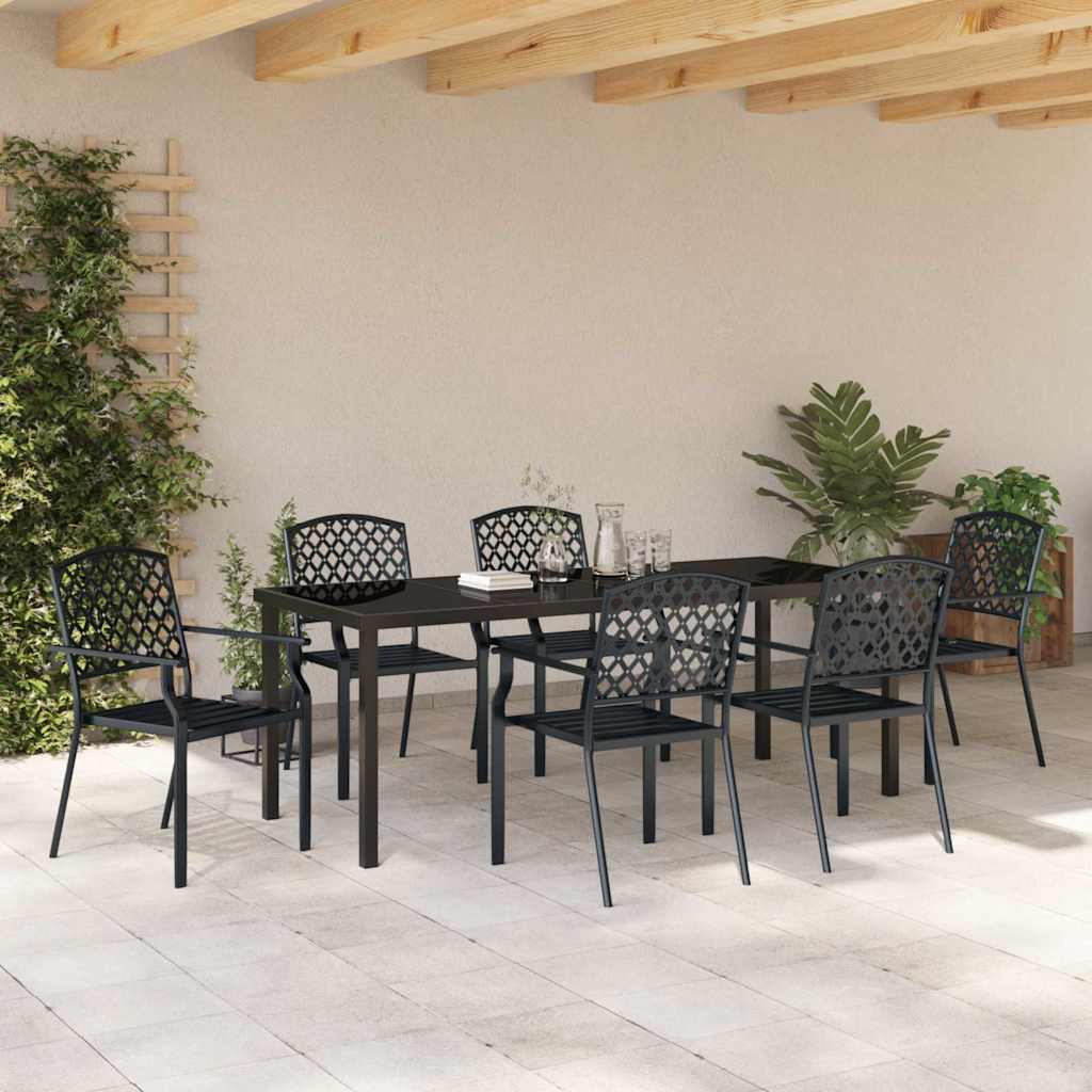 Tuin eettafelset 7 pcs Antraciet Gepoedercoat staal – afbeelding 4