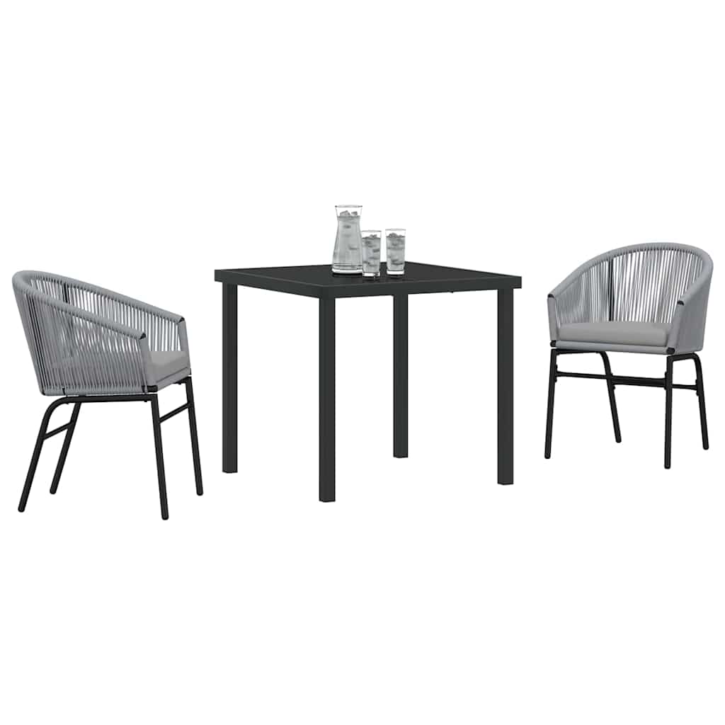 Tuin eettafelset 3 pcs Antraciet Gepoedercoat staal – afbeelding 3