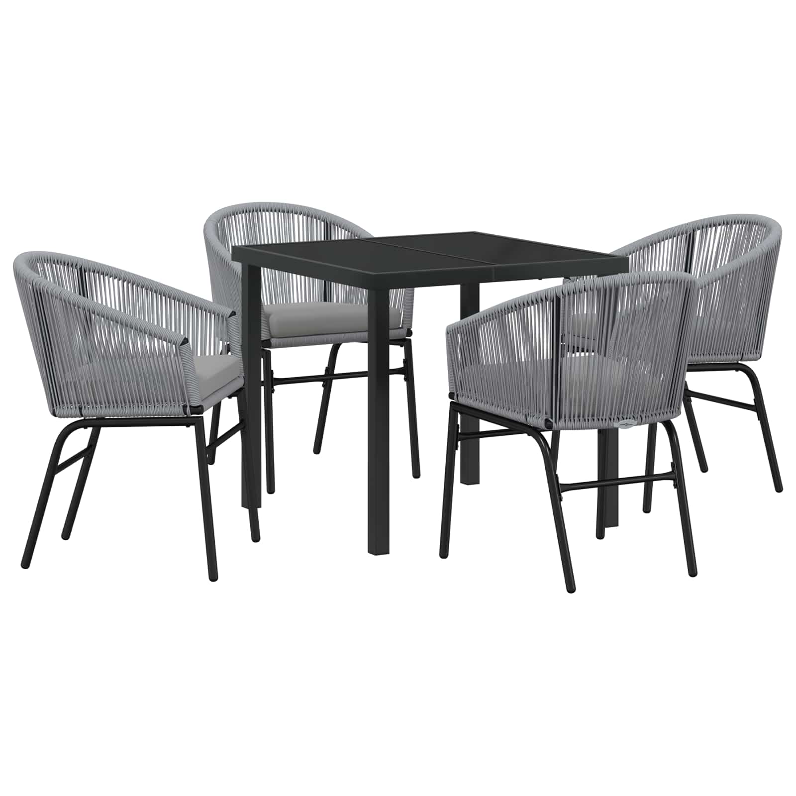 Tuin eettafelset 5 pcs Antraciet Gepoedercoat staal – afbeelding 2