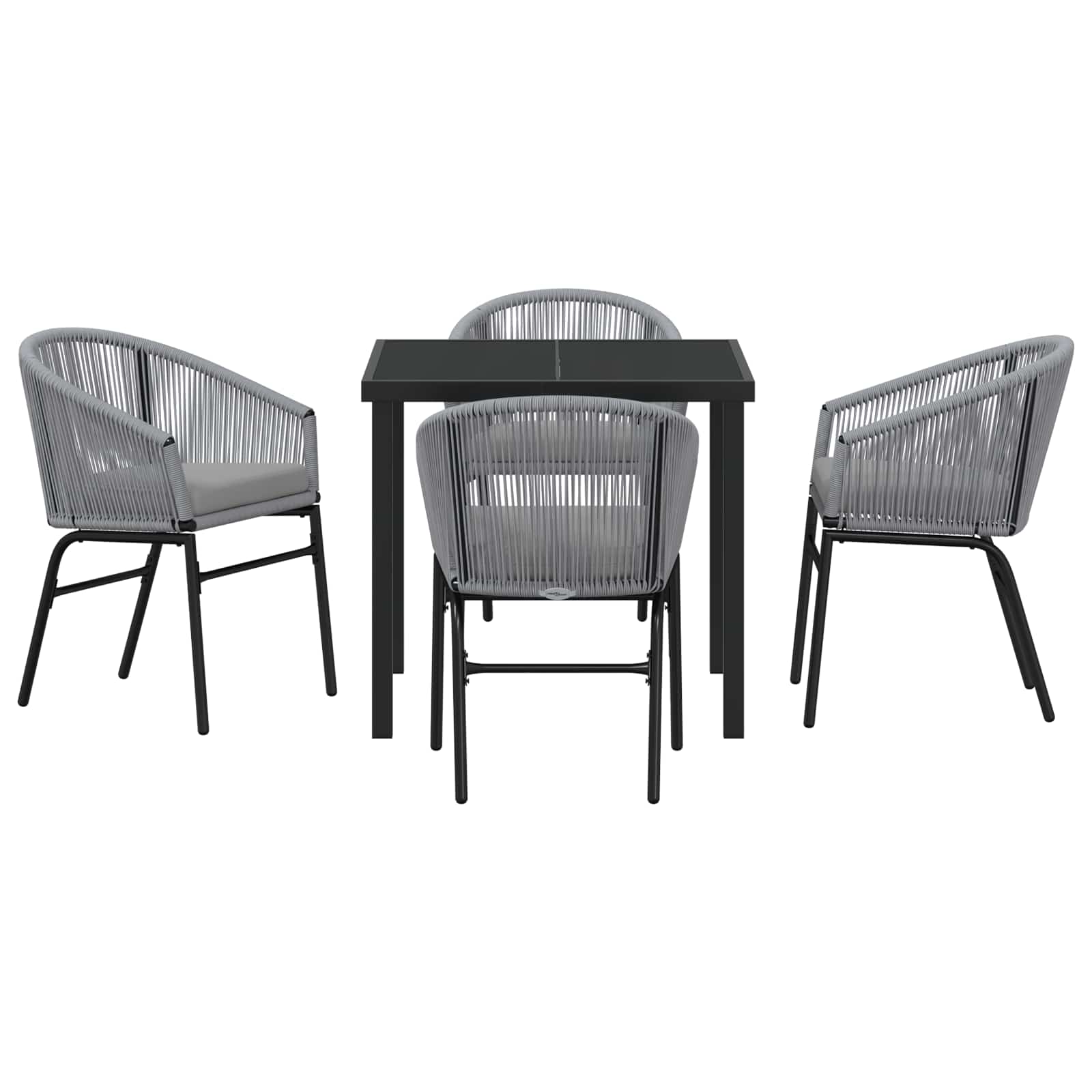 Tuin eettafelset 5 pcs Antraciet Gepoedercoat staal – afbeelding 8
