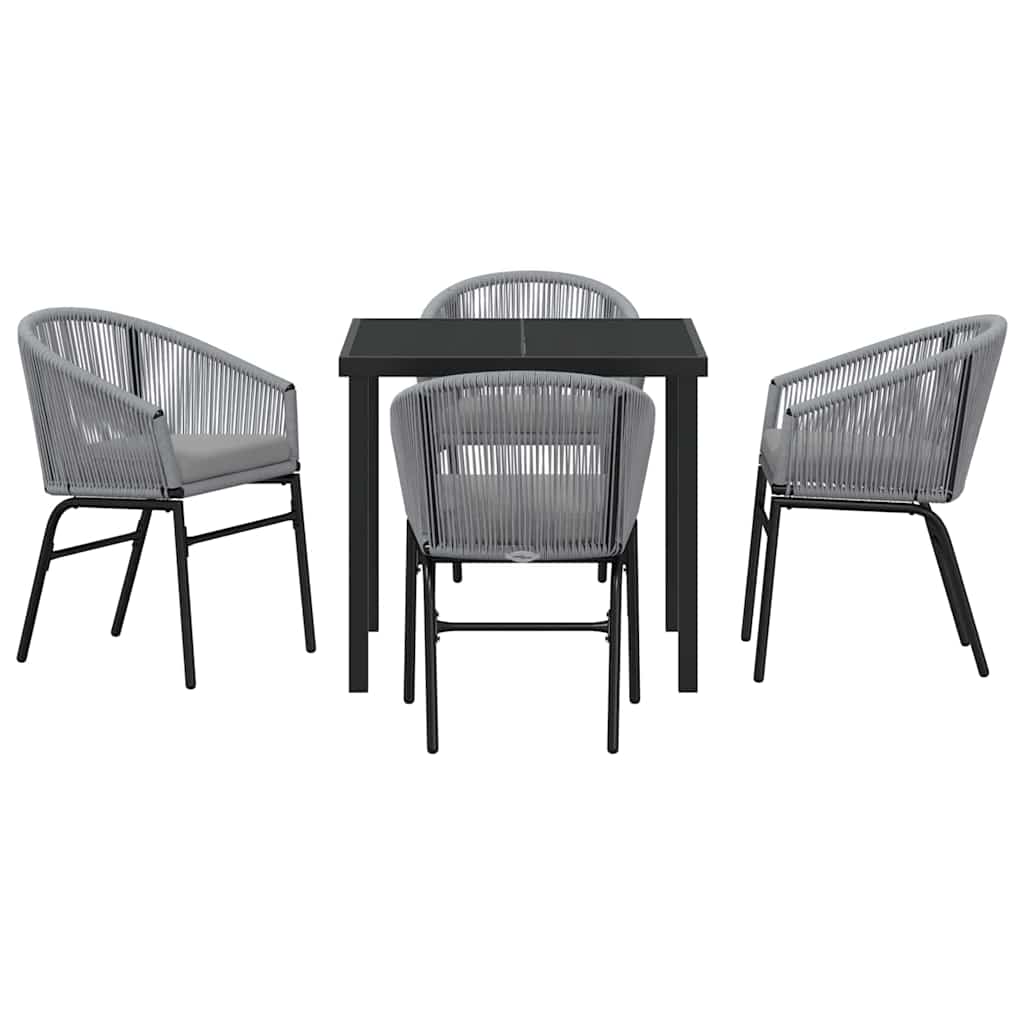 Tuin eettafelset 5 pcs Antraciet Gepoedercoat staal – afbeelding 9