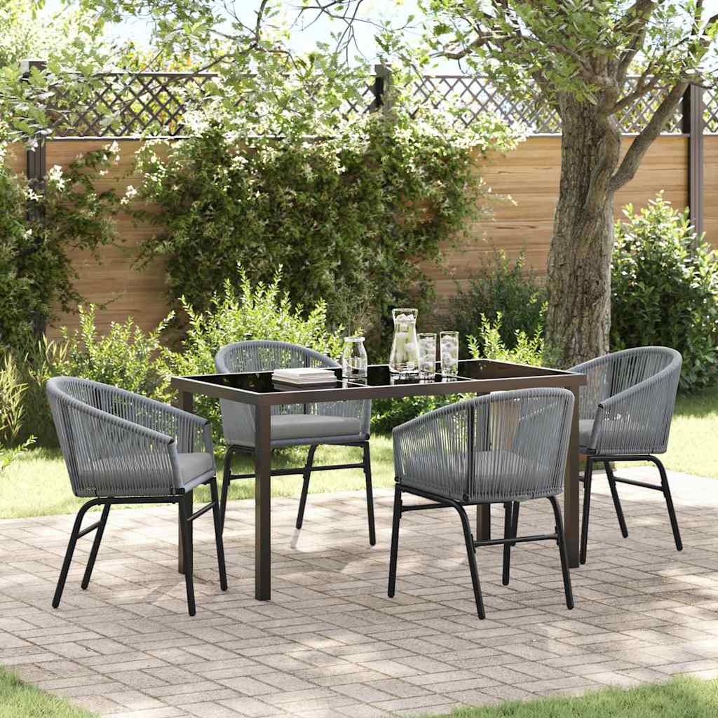 Tuin eettafelset 5 pcs Antraciet Gepoedercoat staal – afbeelding 1