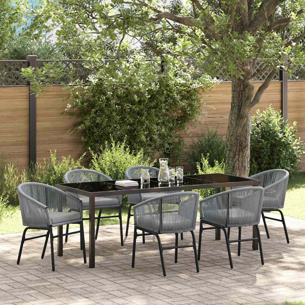 Tuin eettafelset 7 pcs Antraciet Gepoedercoat staal – afbeelding 1
