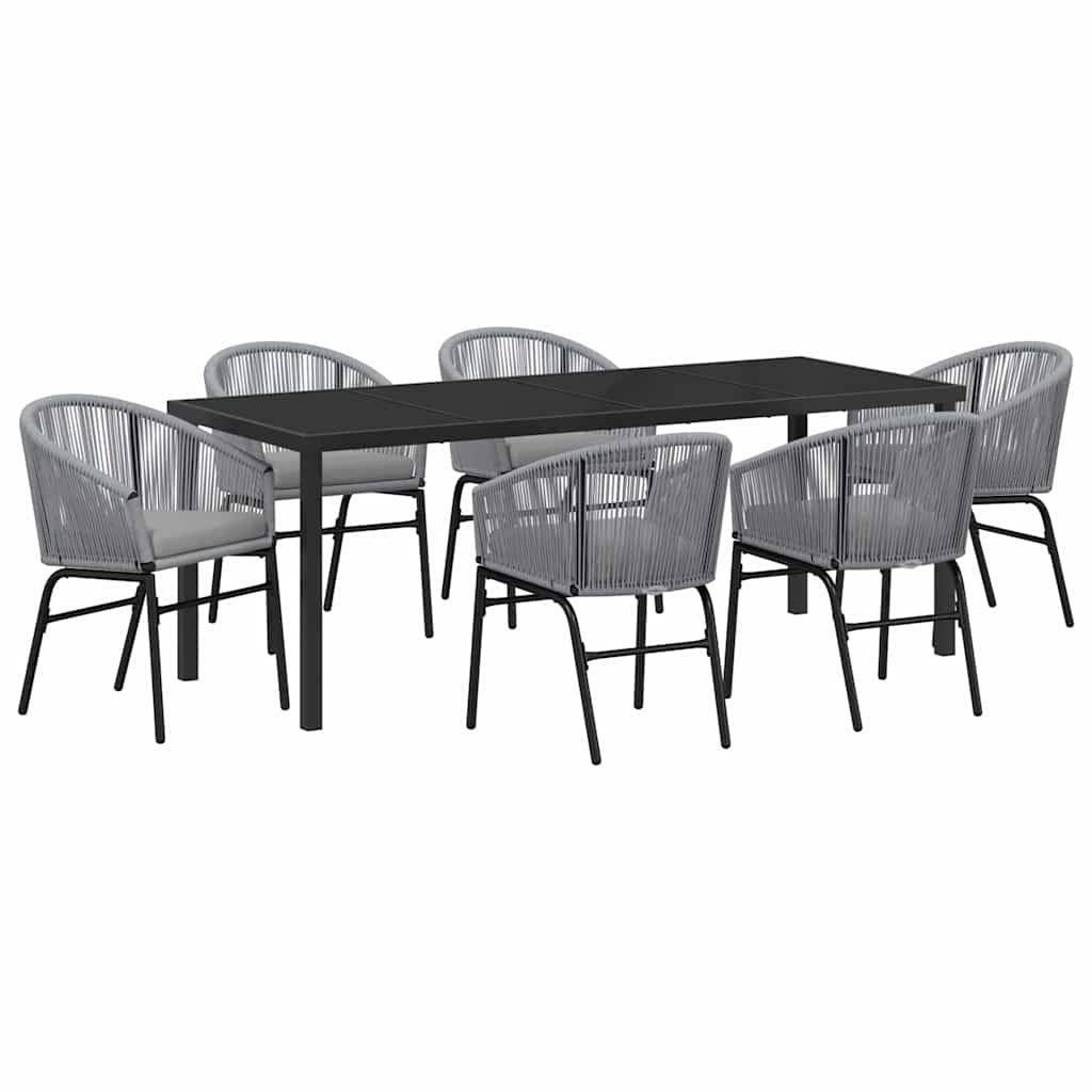 Tuin eettafelset 7 pcs Antraciet Gepoedercoat staal – afbeelding 2