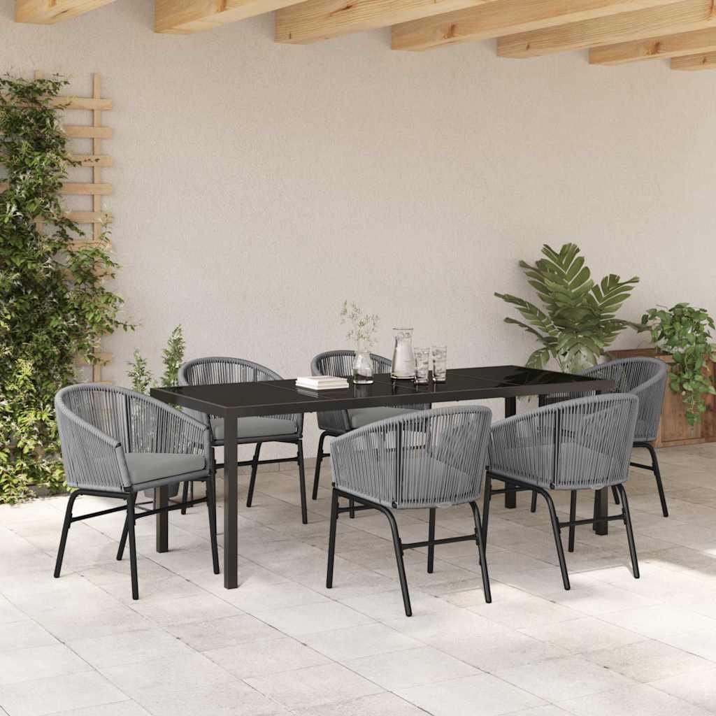 Tuin eettafelset 7 pcs Antraciet Gepoedercoat staal – afbeelding 4