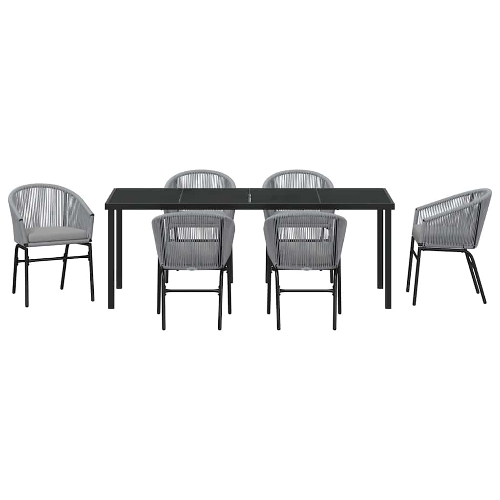 Tuin eettafelset 7 pcs Antraciet Gepoedercoat staal – afbeelding 7