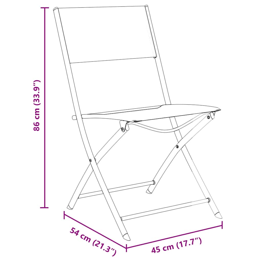Tuin eettafelset 9 pcs Zwart Gepoedercoat staal – afbeelding 10