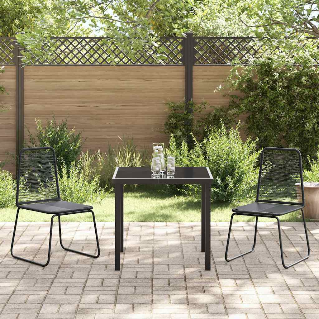 Tuin eettafelset 3 pcs Zwart Gepoedercoat staal – afbeelding 4