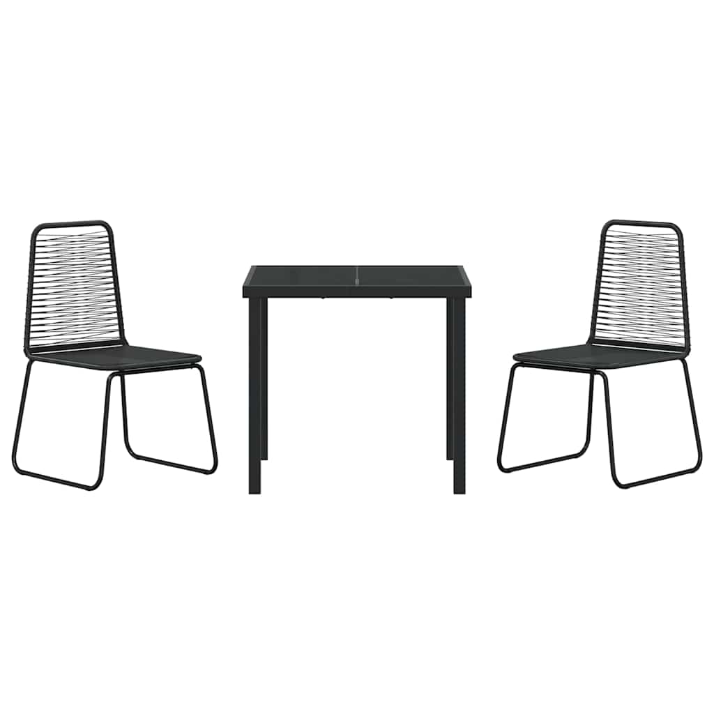 Tuin eettafelset 3 pcs Zwart Gepoedercoat staal – afbeelding 7