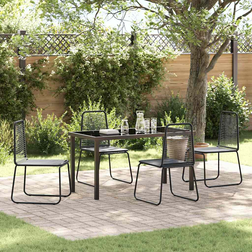 Tuin eettafelset 5 pcs Zwart Gepoedercoat staal – afbeelding 1