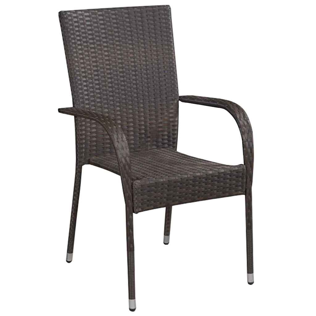 Tuin eettafelset 7 pcs Bruin Gepoedercoat staal – afbeelding 6