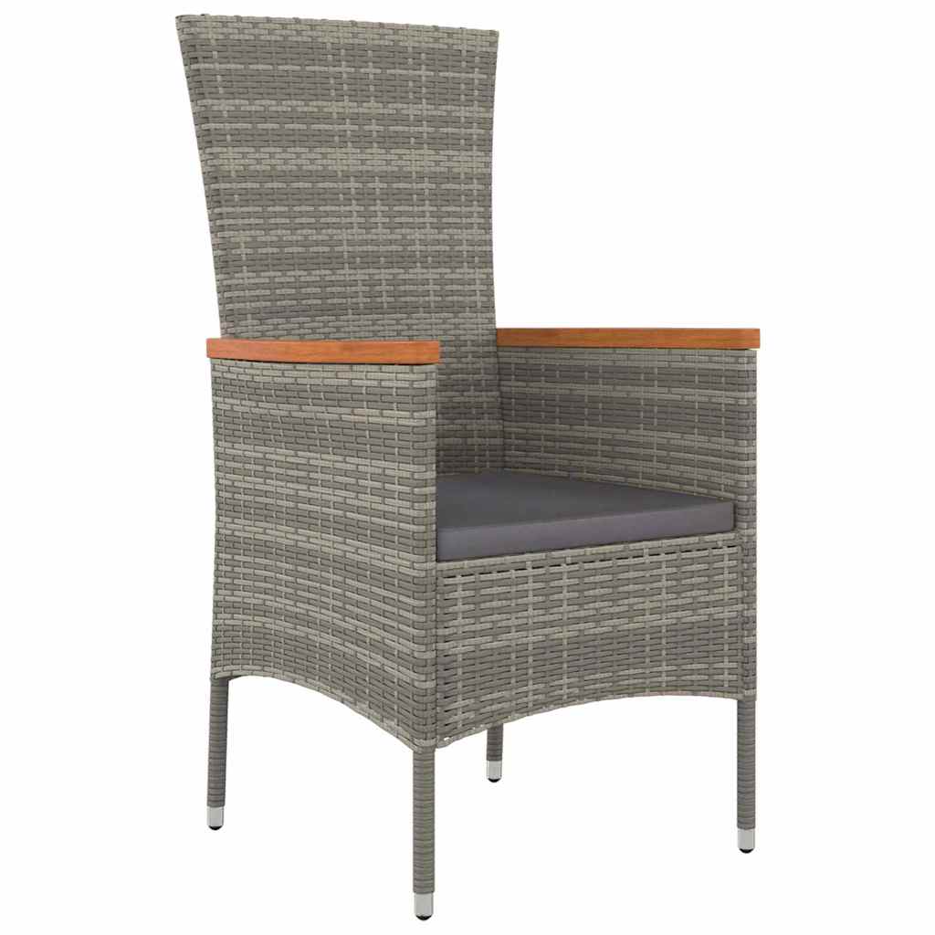 Tuin eettafelset met kussen 7 pcs Grijs Gepoedercoat staal – afbeelding 6