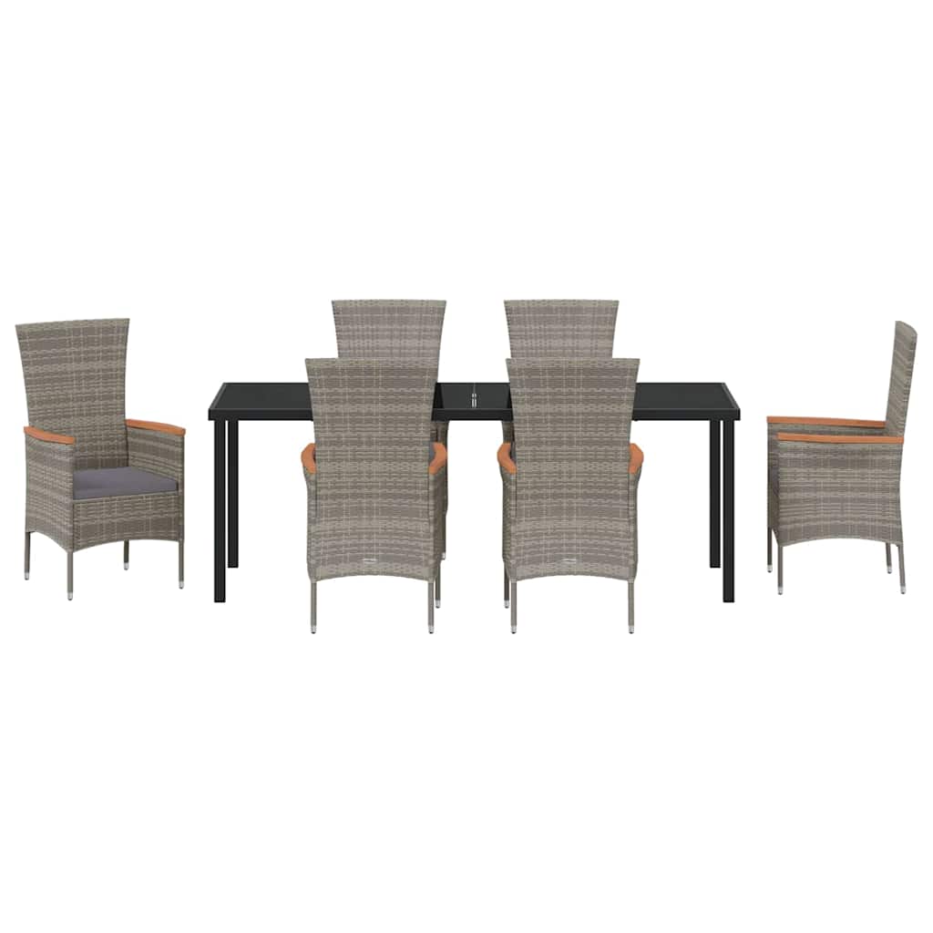 Tuin eettafelset met kussen 7 pcs Grijs Gepoedercoat staal – afbeelding 7