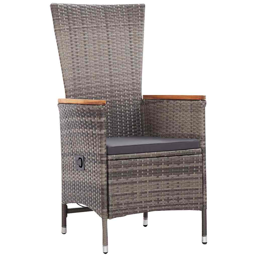 Tuin eettafelset met kussen 3 pcs Grijs Gepoedercoat staal – afbeelding 6