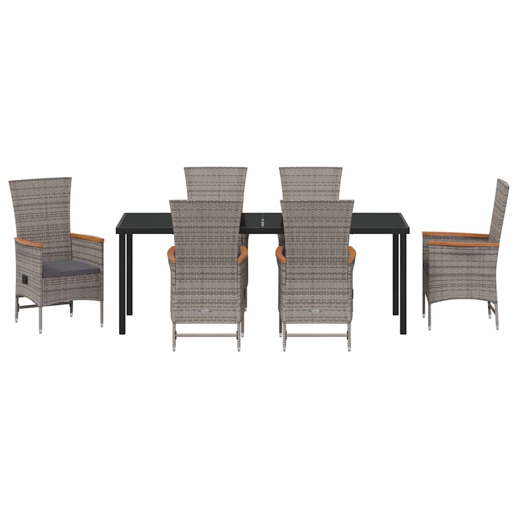 Tuin eettafelset met kussen 7 pcs Grijs Gepoedercoat staal – afbeelding 7