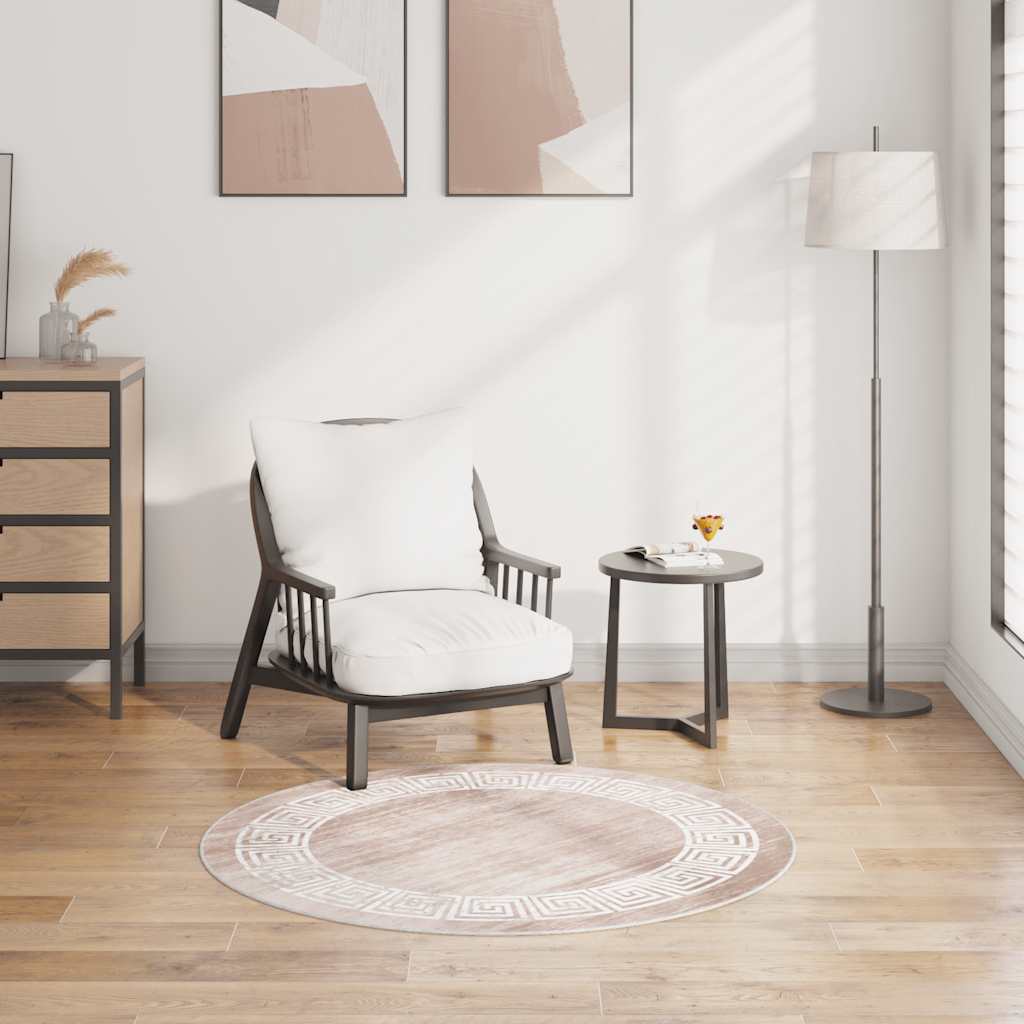 Vloerkleed wasbaar 120 cm beige