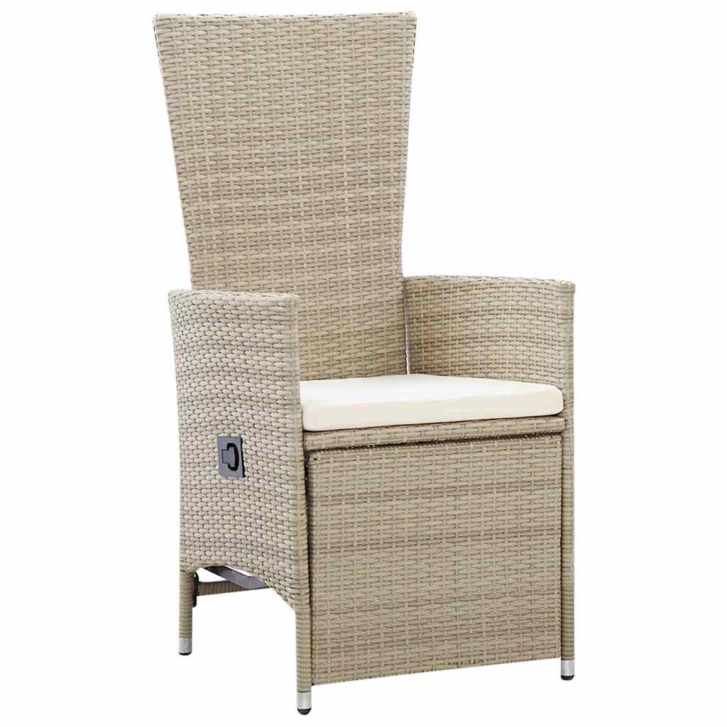 Tuin eettafelset met kussen 5 pcs Beige poly rattan – afbeelding 6