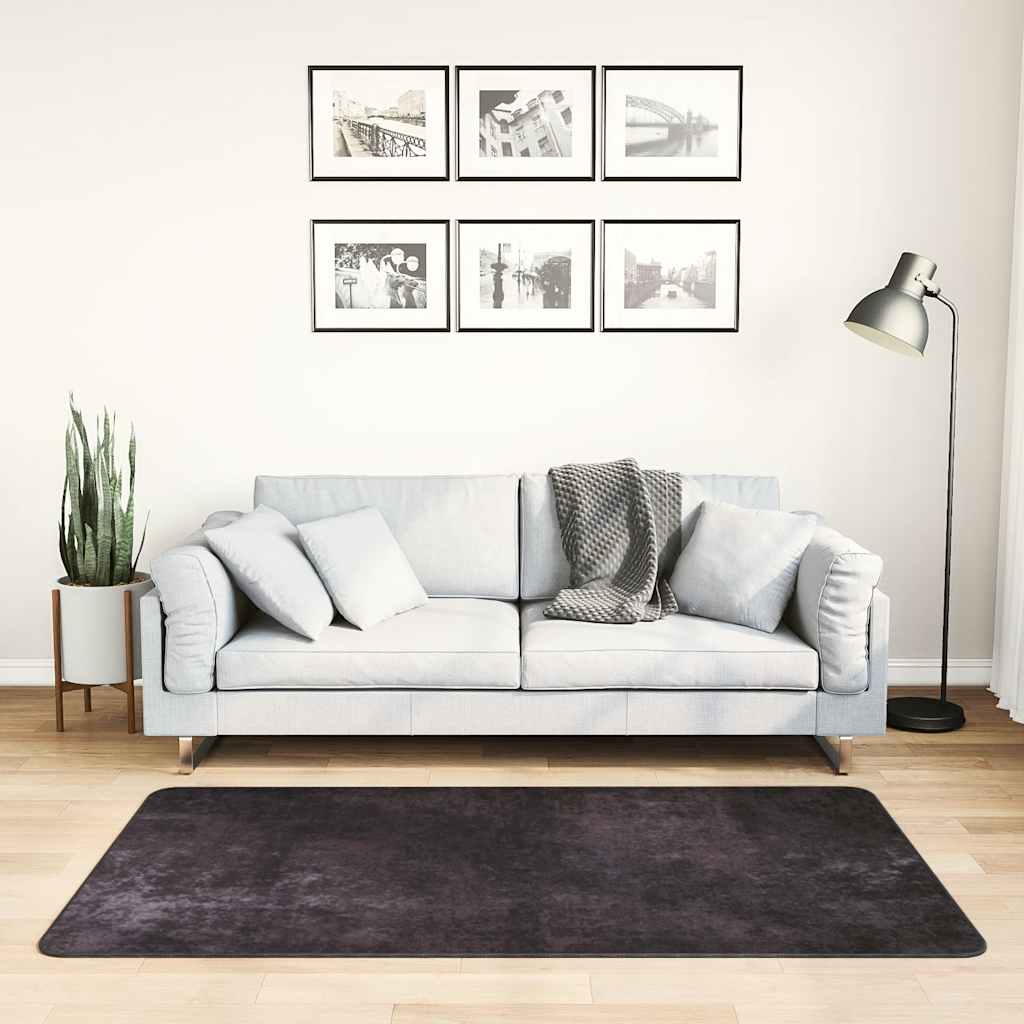 Vloerkleed wasbaar 80x150 cm antracietkleurig
