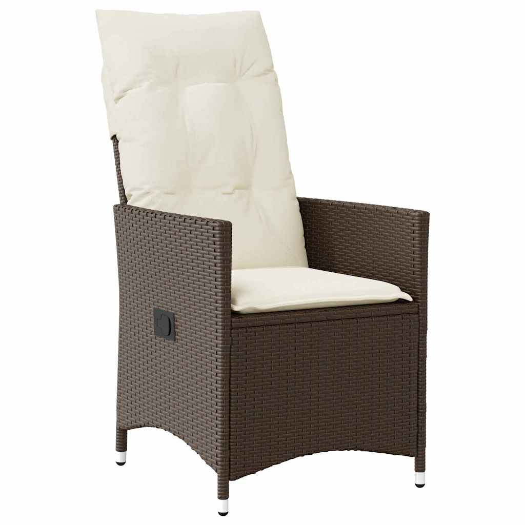 Tuin eettafelset met kussen 7 pcs Bruin poly rattan – afbeelding 6