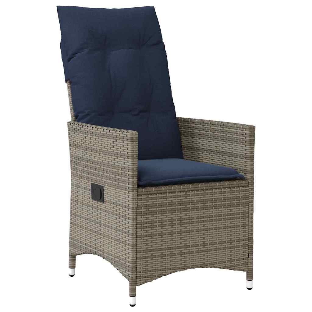 Tafel en stoelen set met kussen 3 pcs Grijs PE Rattan – afbeelding 6