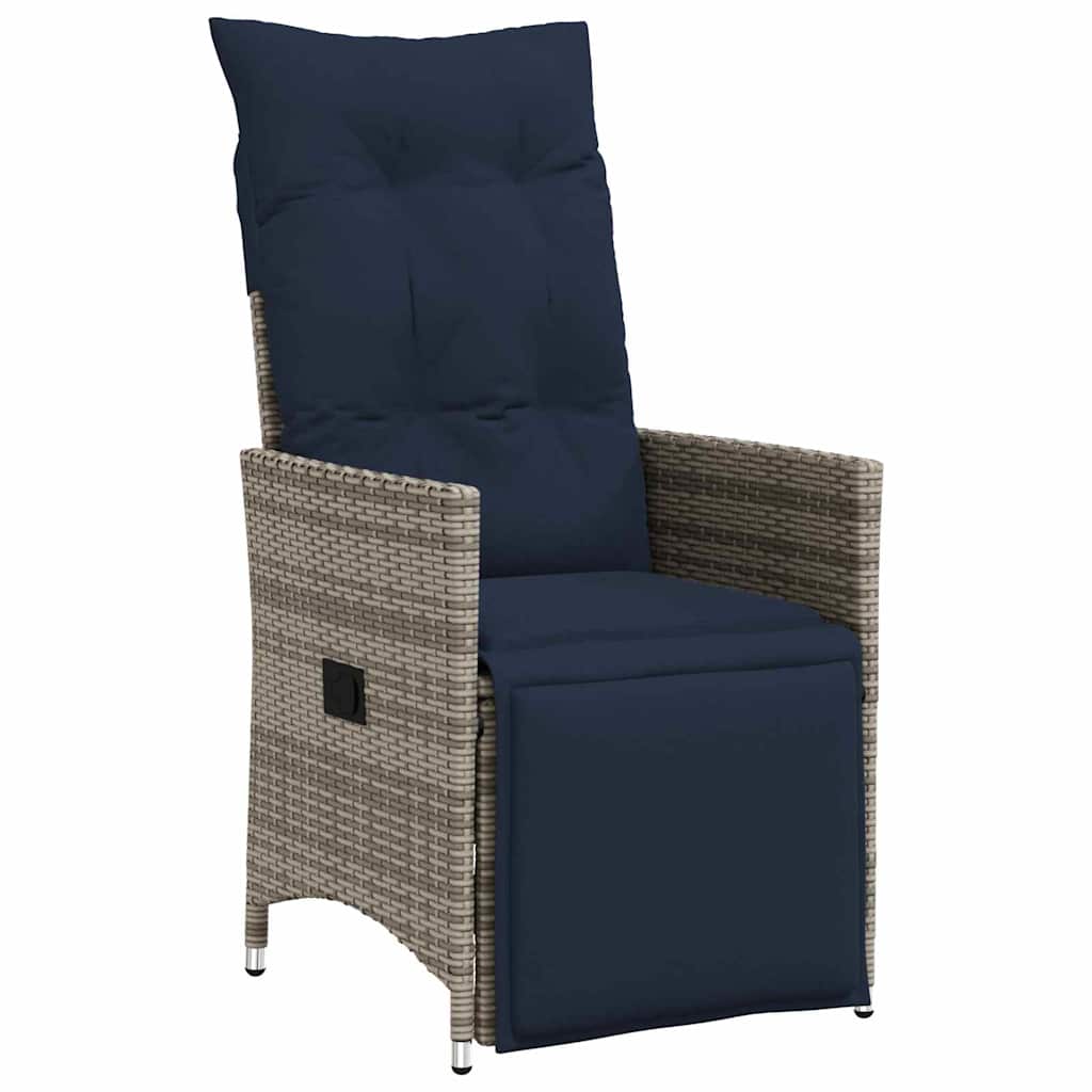 Tafel en stoelen set met kussen 5 pcs Grijs PE Rattan – afbeelding 6
