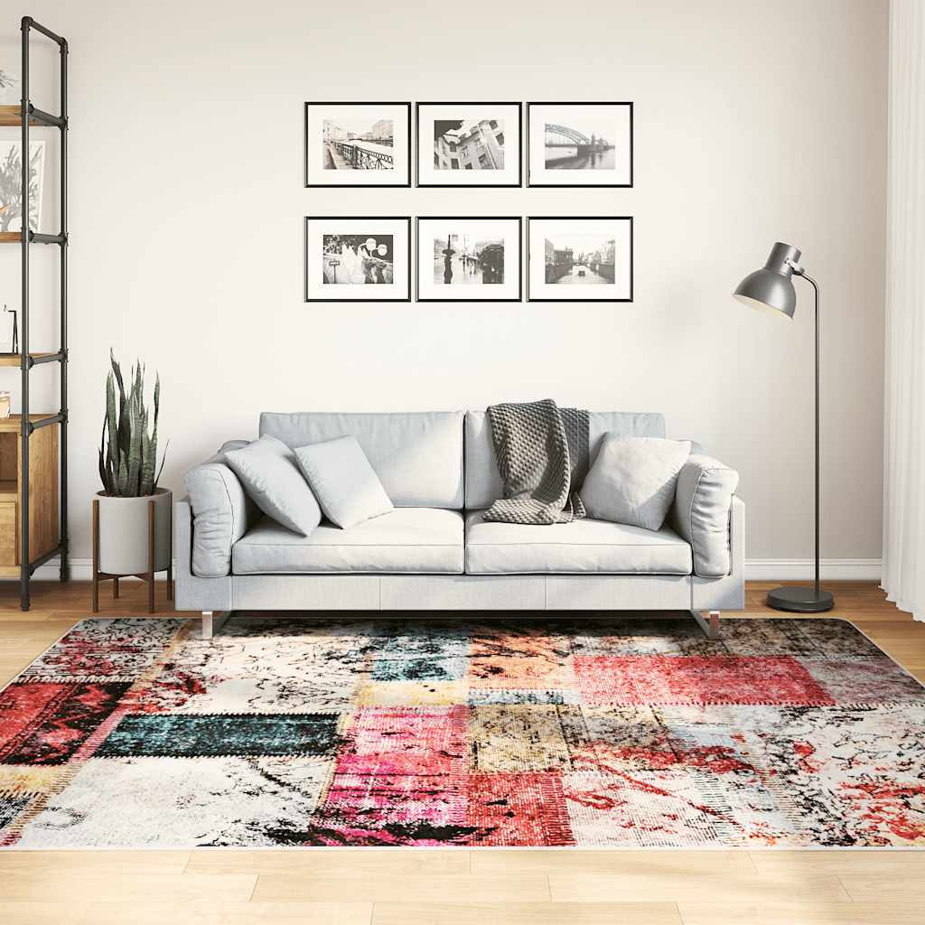 Vloerkleed wasbaar patchwork 160x230 cm meerkleurig