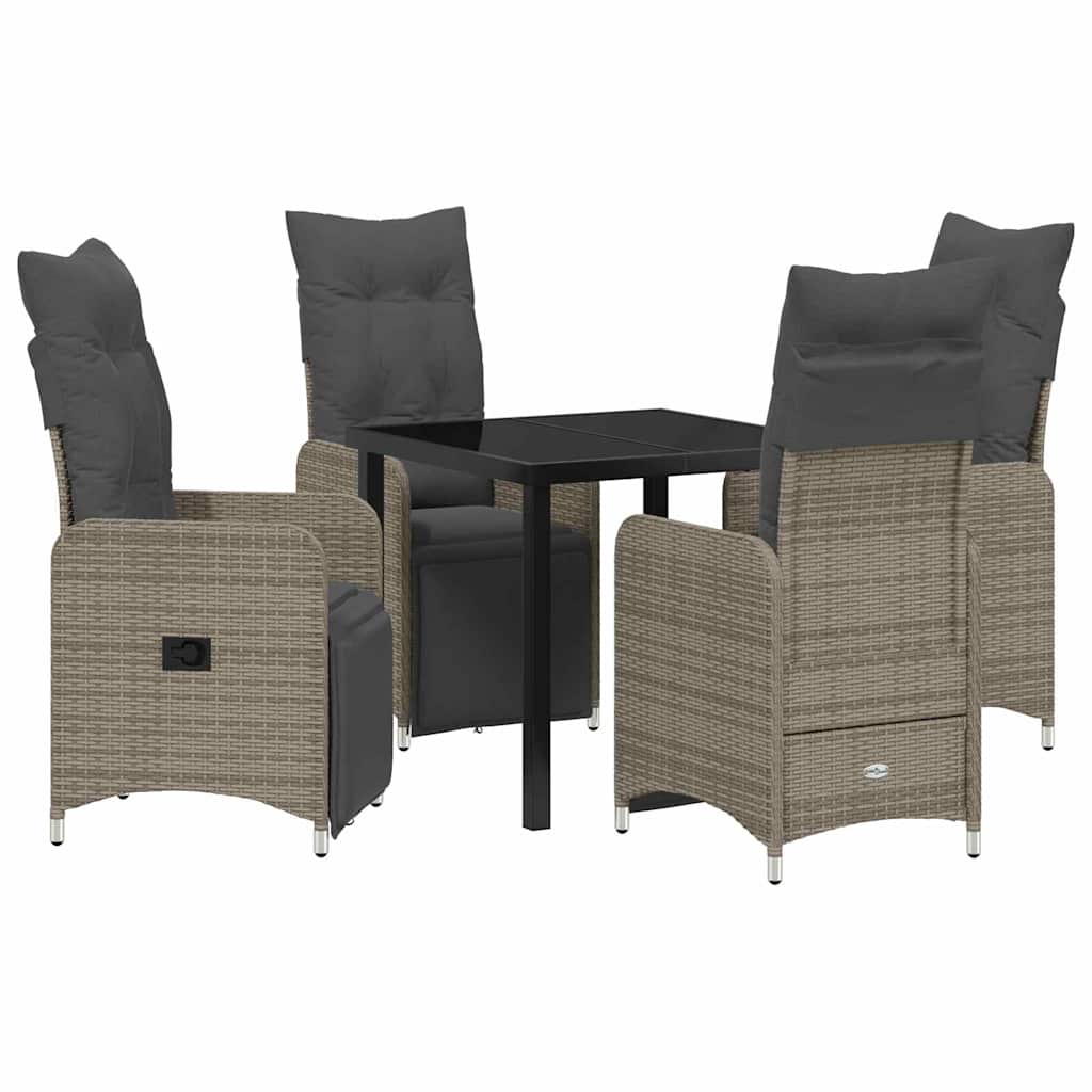 Tuin eettafelset 5 pcs Beige poly rattan – afbeelding 2