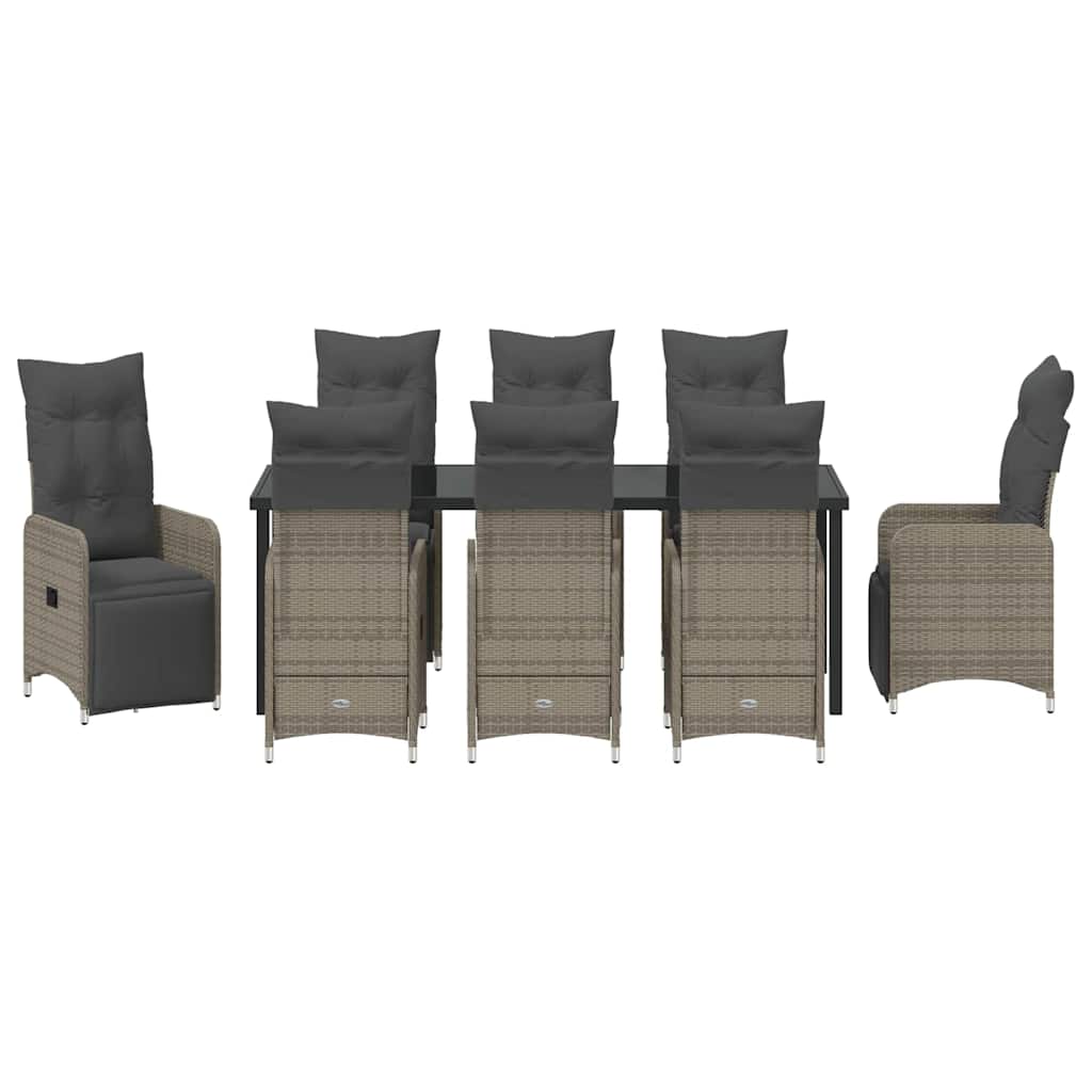 Tuin eettafelset 9 pcs Beige poly rattan – afbeelding 7