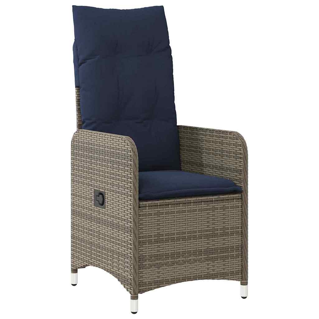 Tafel en stoelen set met kussen 5 pcs Grijs PE Rattan – afbeelding 6