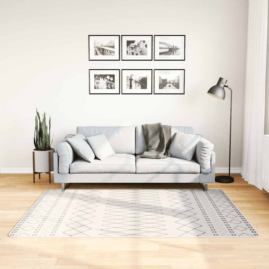 Vloerkleed wasbaar 120x180 cm zwart en wit