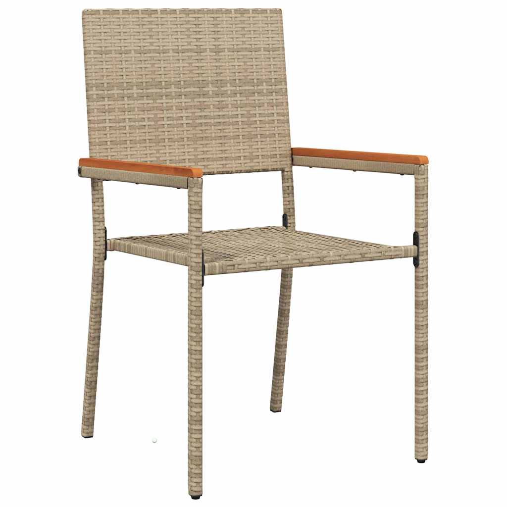 Tuin eettafelset met kussen 7 pcs Beige poly rattan – afbeelding 6