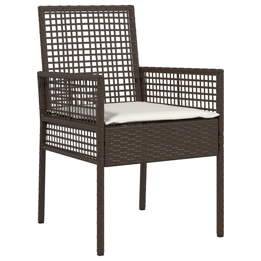 Tuin eettafelset met kussen 5 pcs Bruin poly rattan – afbeelding 6