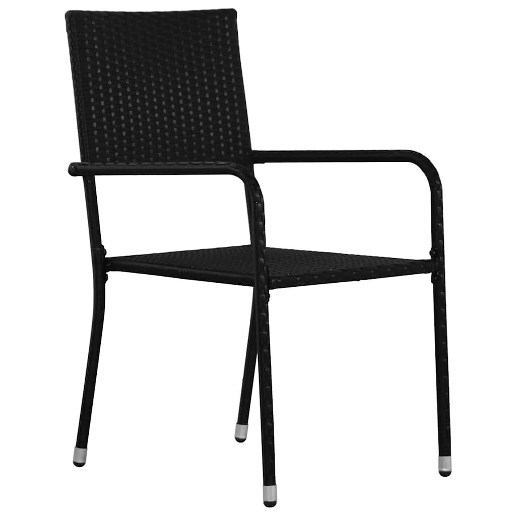 Tuin eettafelset met kussen 5 pcs Zwart poly rattan – afbeelding 6