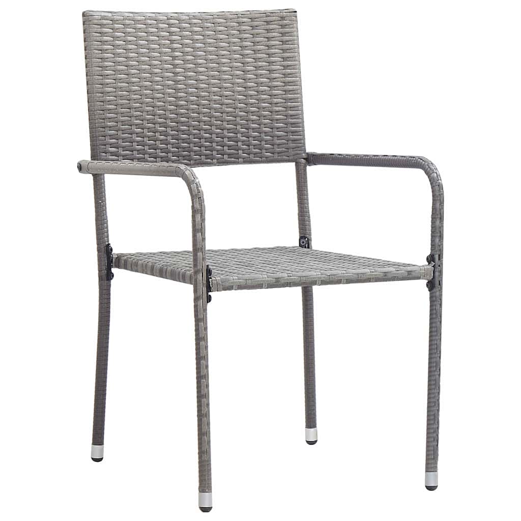 Tuin eettafelset met kussen 9 pcs Grijs poly rattan – afbeelding 6