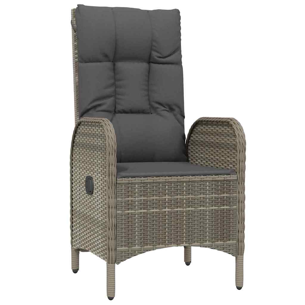 Tuin eettafelset met kussen 7 pcs Grijs poly rattan – afbeelding 6