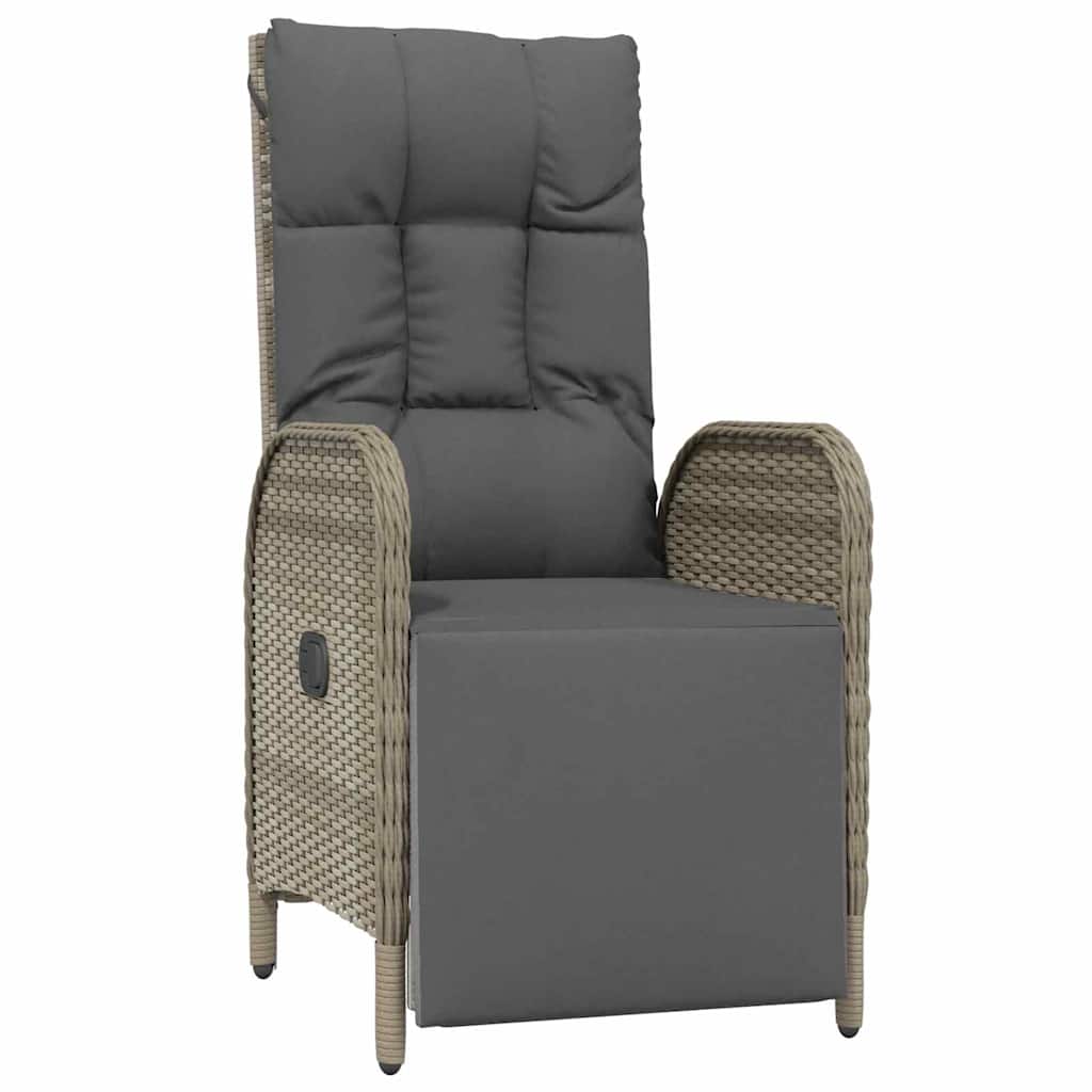 Tuin eettafelset met kussen 5 pcs Grijs poly rattan – afbeelding 6