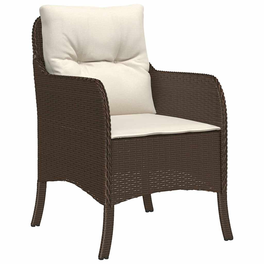 Tuin eettafelset met kussen 9 pcs Bruin poly rattan – afbeelding 6