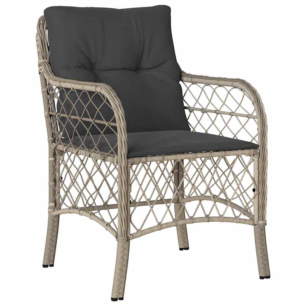 Tuin eettafelset met kussen 5 pcs Lichtgrijs poly rattan – afbeelding 6