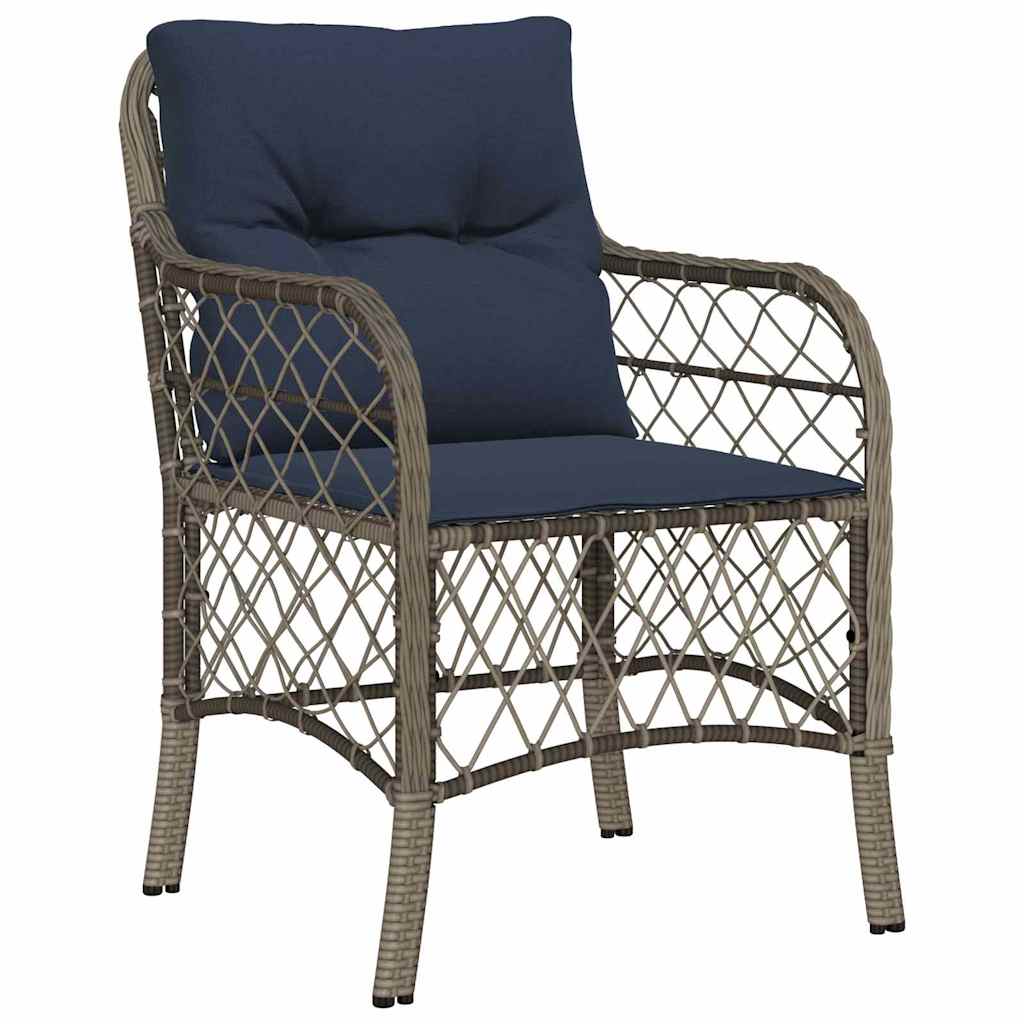 Tuin eettafelset met kussen 5 pcs Grijs en zwart Rattan – afbeelding 6
