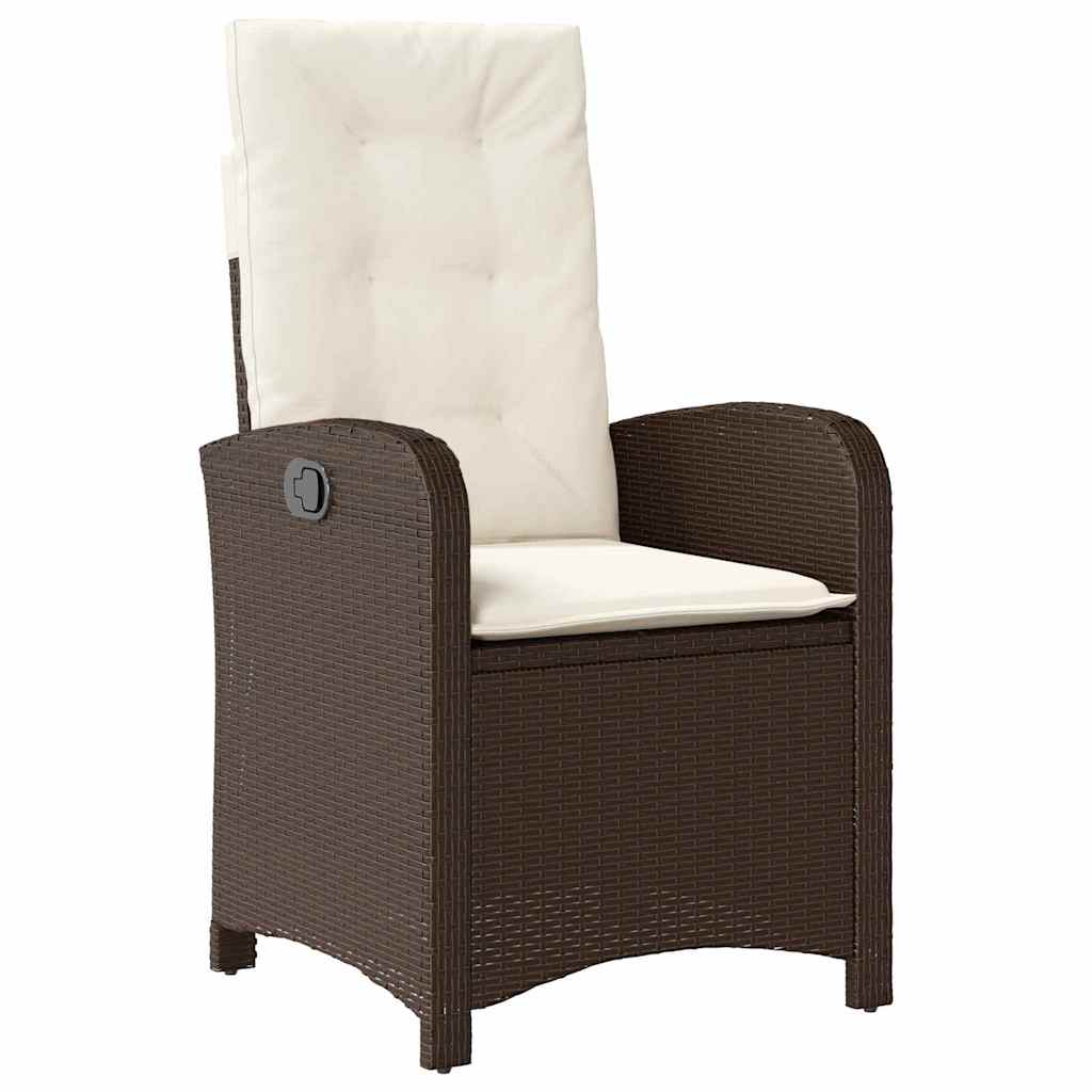 Tuin eettafelset met kussen 9 pcs Bruin poly rattan – afbeelding 6